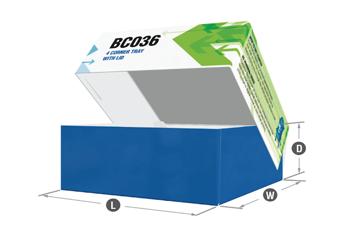 4 Corner Tray With Lid