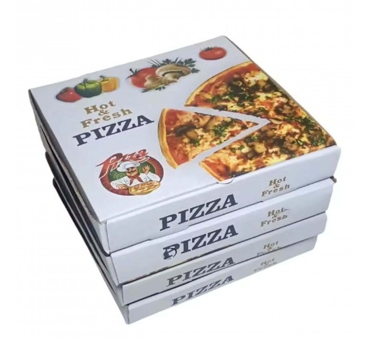 White Pizza Packaging Boxes - Gallery Image